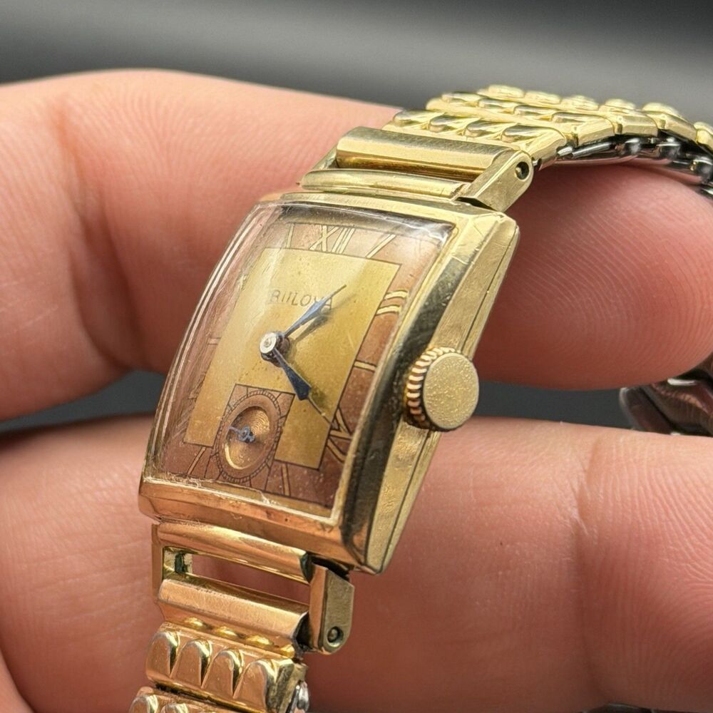 VTG 1940s Bulova Westchester Unisex Watch Rare Dual Tone Dial Runs 10k Gold Fill - Picture 3 of 5